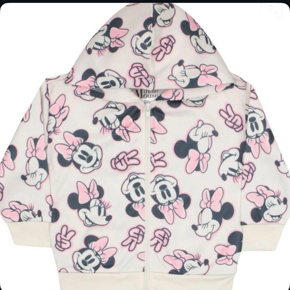 BRAND NEW Disney Girls Minnie Mouse Zip-Up Hoodie Little Girls
